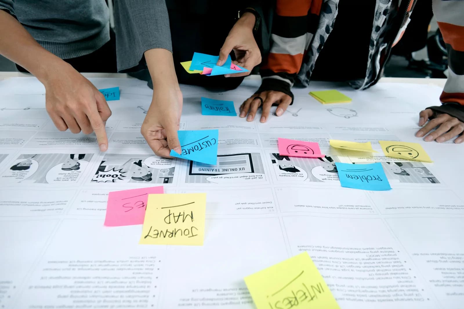A team collaborating during a facilitated strategy session