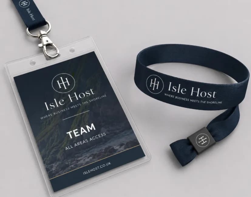 Guest and VIP accreditation pass with Isle Host branding